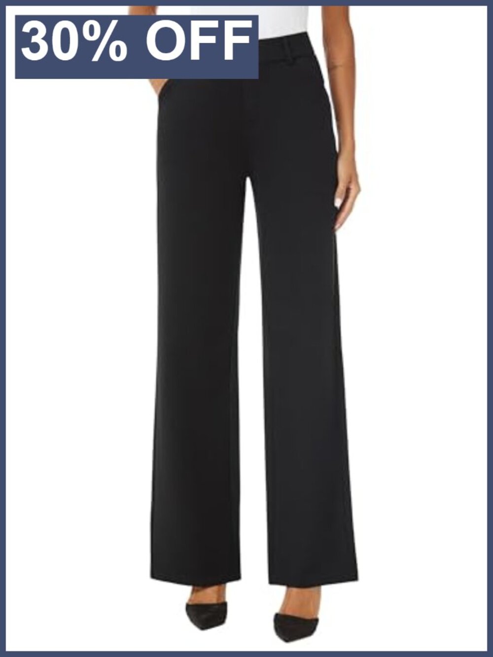 Women's High Waist Wide Leg Trousers Straight Leg Dress Pants with Pockets